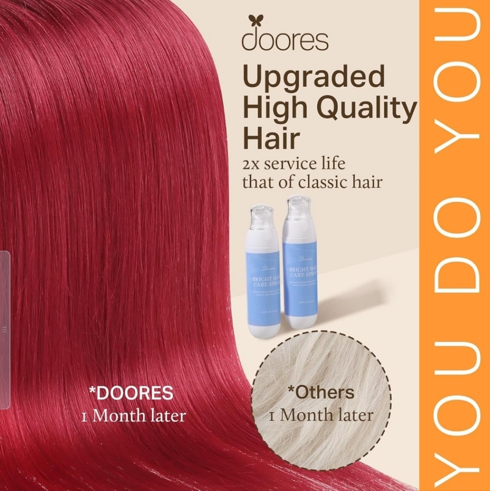 Doores 100% Human Hair Red Itip Keratin Bonded 18" Straight Extensions 25g - Picture 4 of 10